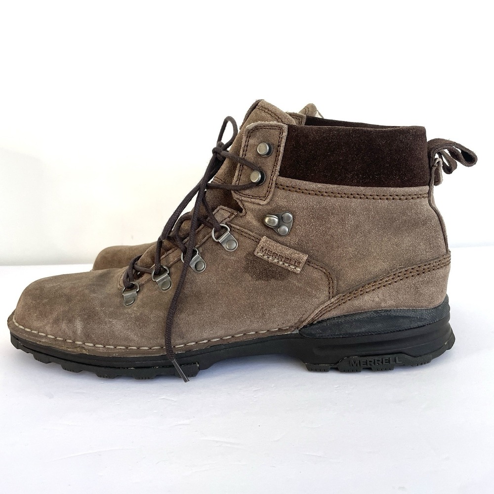 Merrell Hiking Boots Men 13 Brown Suede Leather Bison